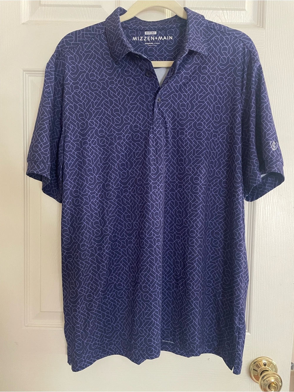 Mizzen+Main Men's PurpleGeometric Performance Polo